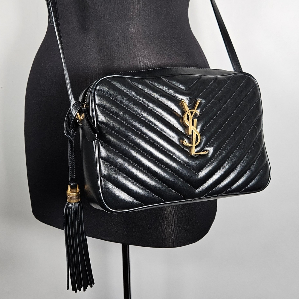 YSL Lou camera bag Vitello black quilted with box, dust bag, etc.. FIRM no b… - Picture 3 of 16